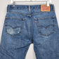 Levi’s 505 Men's 32x30 Straight Leg Jeans Distressed Blue Regular Minor Stain