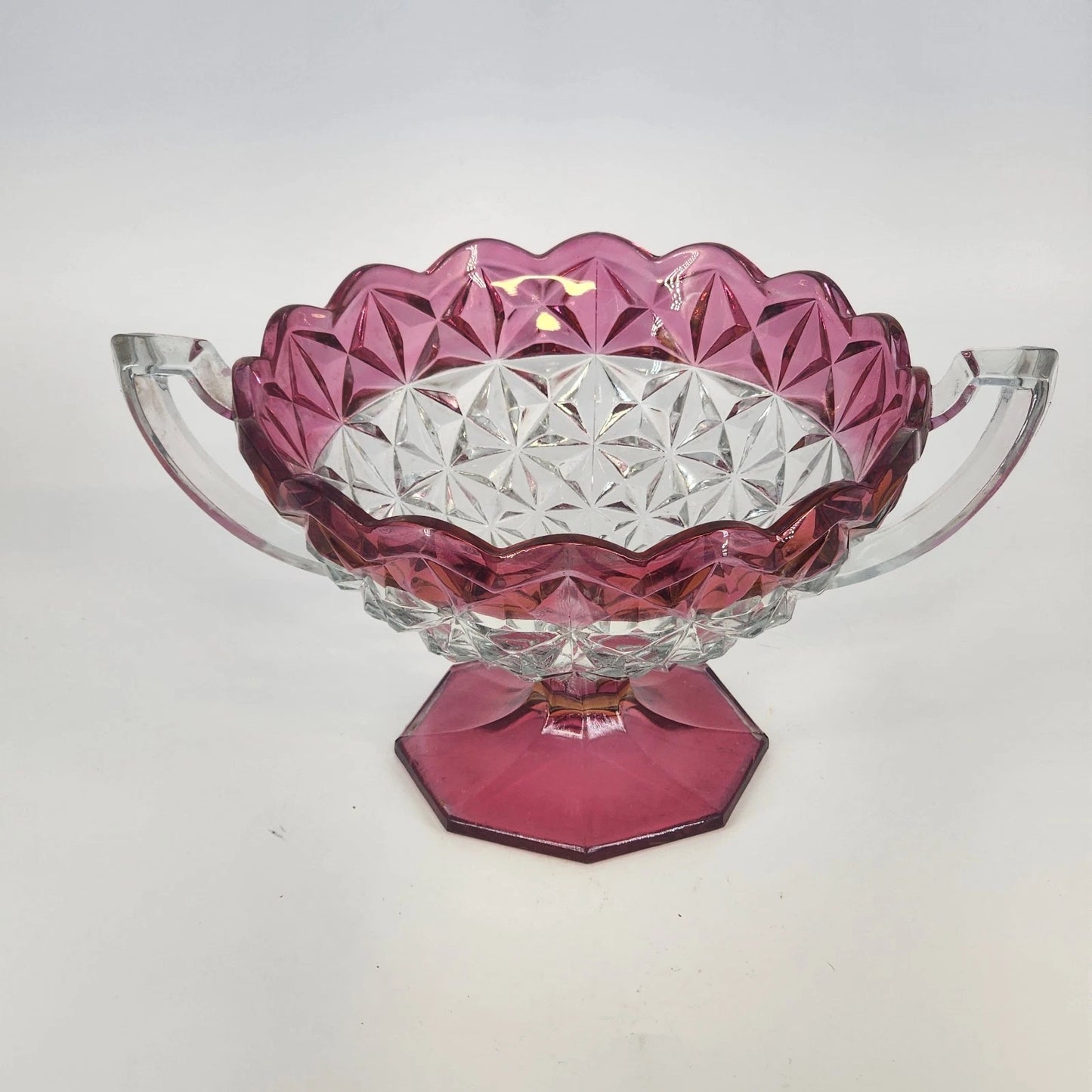 Tiffin Franciscan Williamsburg Cranberry Compote 2 Handle