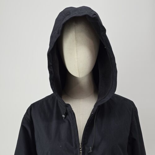 Eddie Bauer Polartec Jacket Size Women Black XXL Pockets Hood Draw String Zipper