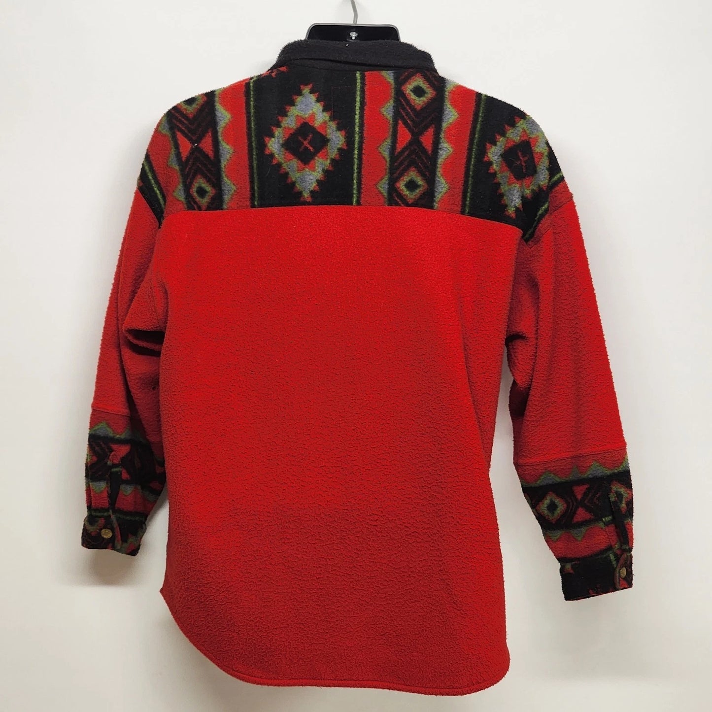 Bugle Boy Southwestern Fleece Shirt Jacket Mens Large Navajo Print Polyester 90s