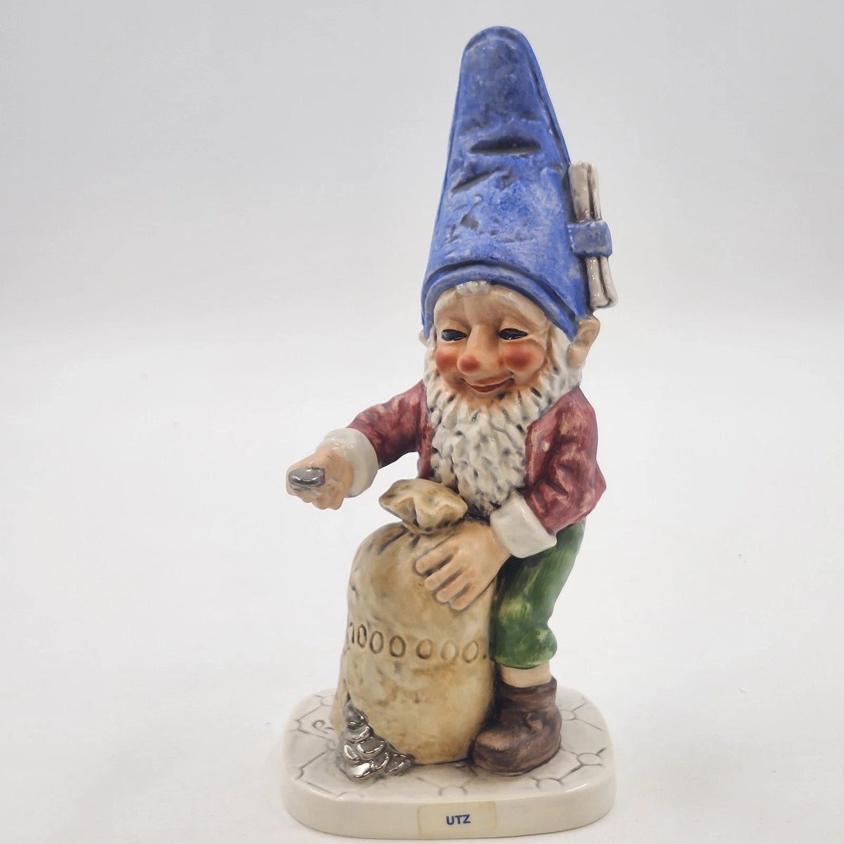Goebel Co-Boy Utz The Banker Gnome Figurine 8" Well 513 Ceramic W Germany Vtg