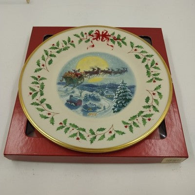Lenox Christmas Plate 2002 Santa's Ride Annual Holiday Collector Mint In Box