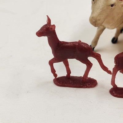 Lot of 7 Plastic Celluloid Blow Mold Animals Toy Figurines Vintage Japan 1950's