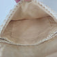 Cream Crochet Beaded Evening Bag Chain Strap Shoulder Purse Bohomian Bridal