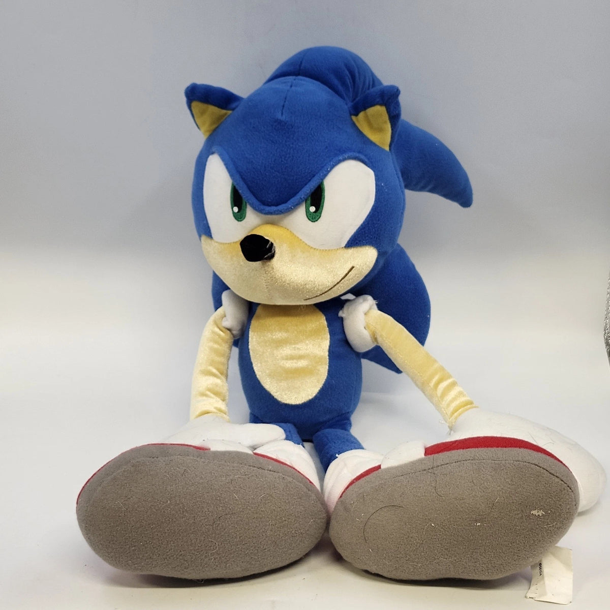 Sonic the Hedgehog Large Blue Plush Gold Arms Belly Stuffed Toy AS IS Repair