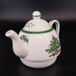 Spode Christmas Tree Teapot Lid Holly Gifts Stoneware England S3324-A6 Vintage