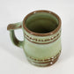 Frankoma Pottery C10 Mayan Aztec Desert Green Gold Coffee Mug Oklahoma Art 4"x3"