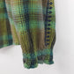 J.Jill Plaid Embroidered Popover Shirt Green Women's Medium Petite Long Sleeve