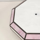 Octagon Leaded Stained Glass Ceiling Lamp Shade Pink White Slag Glass 13”x11"