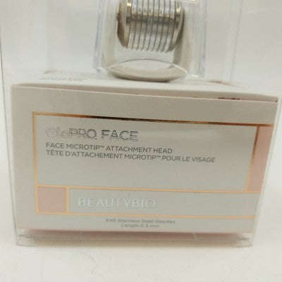 BeautyBio GloPRO Silver Face MicroTip Head Anti-Aging Tool NIB