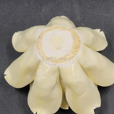 Studio Art Flower Figurine Glossy Porcelain Handmade Decor Marked Ceramic