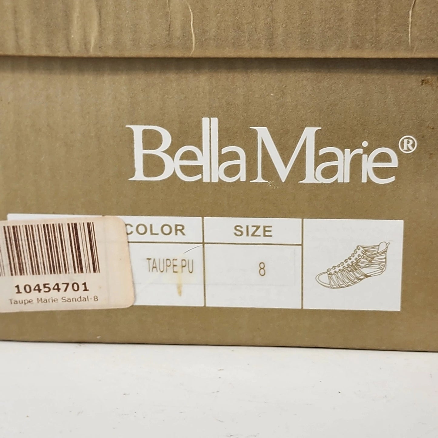 Bella Marie Gladiator Wedge Sandals Womens 8 Taupe Cage Style