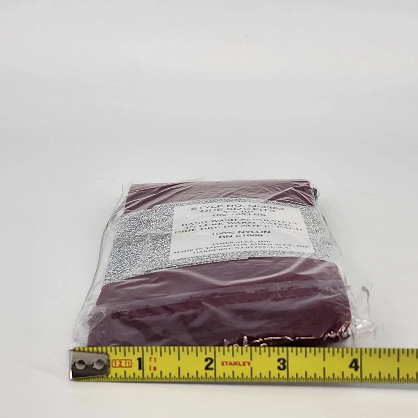 Vintage NOS Maroon Footed Tights 100% Nylon Burgundy Womens OS