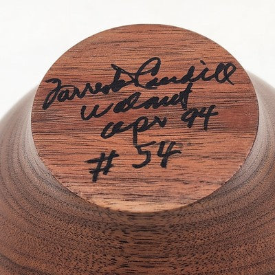 Hand Turned Walnut Wood Live Edge Bowl 5.75"x5" Signed 1990s Accent Decor