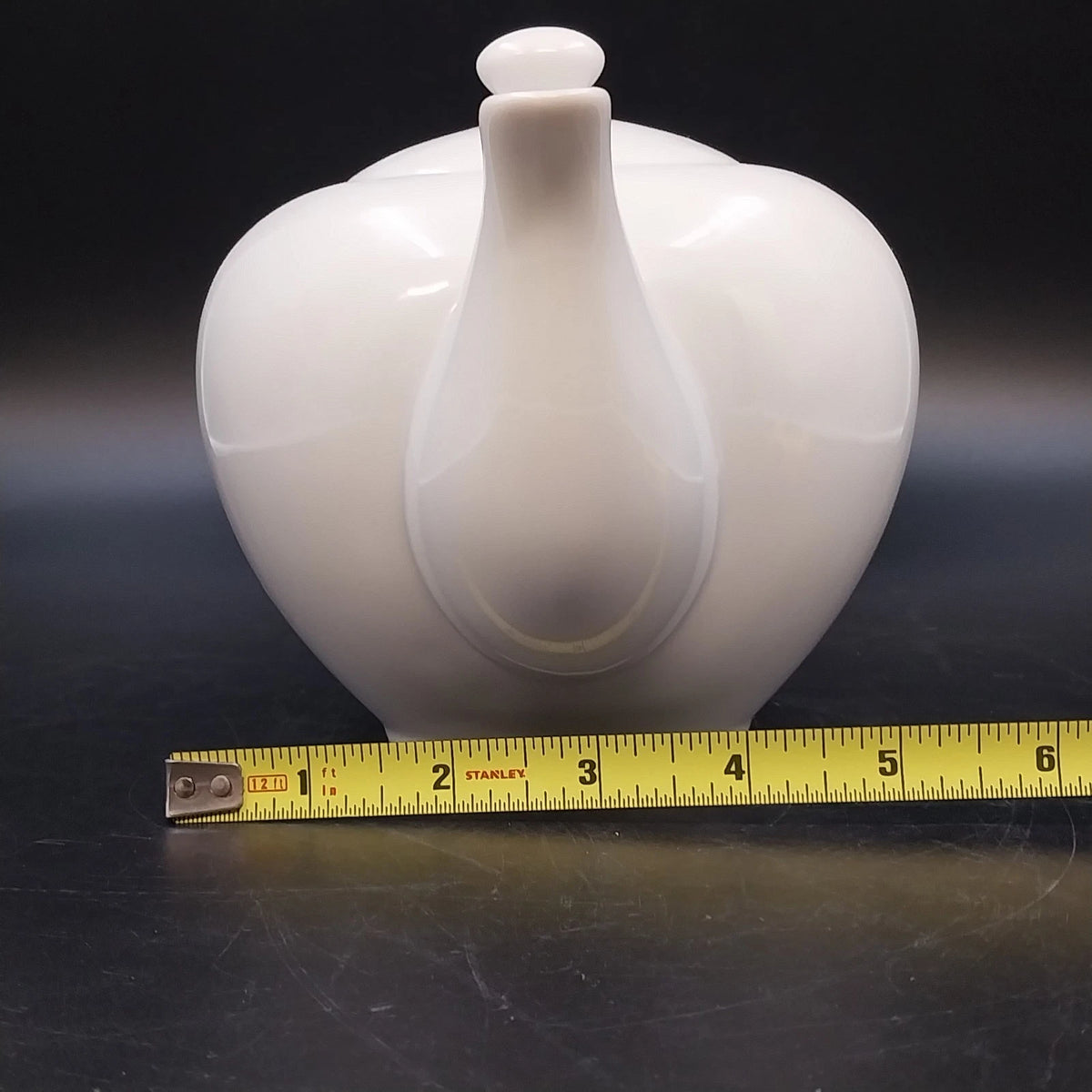 Crate & Barrel Monno Bangladesh White Ceramic Porcelain Teapot with Lid 5.5" Vtg