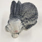 Gray Rabbit Bunny White Face Ears Laid Back Figurine 6.25"x4" Bone China Taiwan
