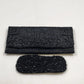 Black Beaded Clutch Purse Evening Set w Matching Eyeglass Holder Handmade Vtg