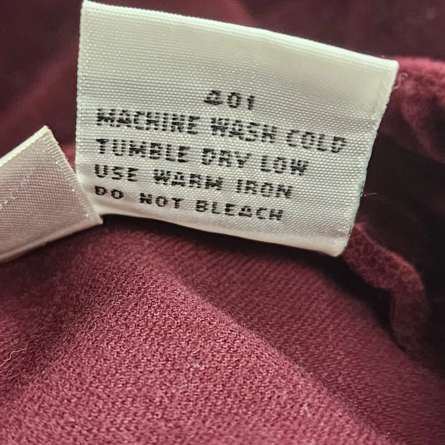Newport News Jeanology Maroon Pants Size 10 Suede-Like Soft Stretch Cotton Vtg