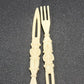 Agiftcorp Cocktail Forks with Floral Carved Celluloid Holder Cream Hong Kong 1978