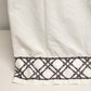 Martex Luxor Solid White Twin Flat Sheet w Embroider Brown Bamboo Lattice Edge