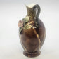 Pottery Pitcher 5" Brown Drip Glaze Hand Applied Floral Art Signed G. Wyand Vtg