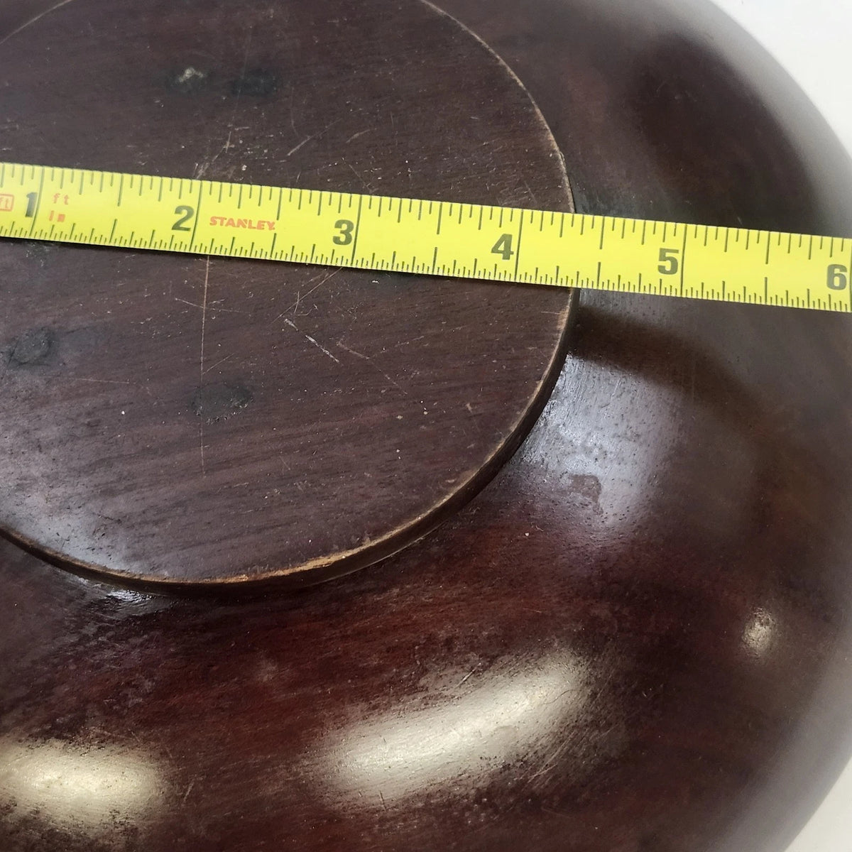 Haitian Wooden Salad Bowl Set 6 Pc Small & 1 Pc Large Serving Dish 9.75" 1970s