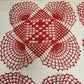 4 Red Square Doily 16" Crochet Lace Butterfly Rounded Valentine BOHO Table Scarf