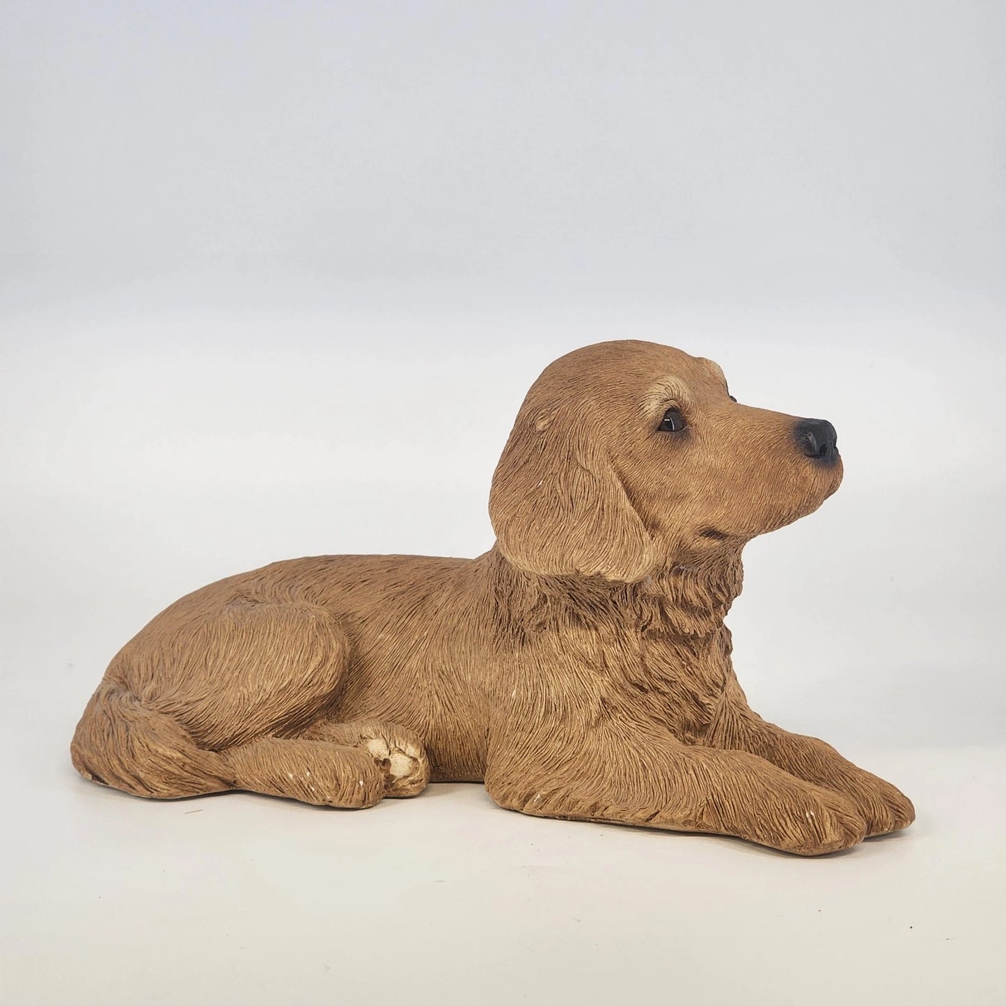 Sandicast Golden Retriever Sculpture Sandra Brue Hand Painted Figure 10.5" 1983