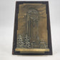Bronze Plaque Charity Crucifixion Tower on Wood 1956 Shrine of the Little Flower
