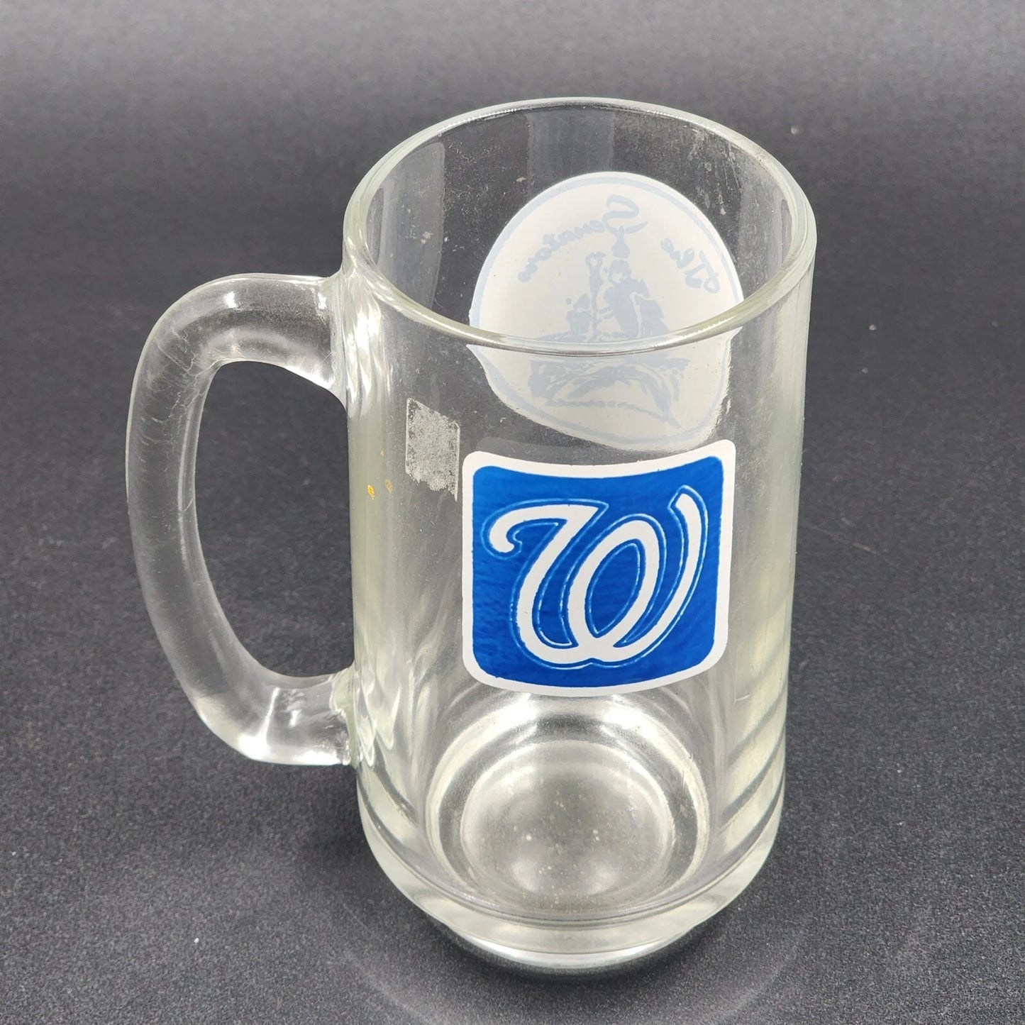 1960's Washington Senators MLB Clear Glass Beer Mug Logo Rare Baseball 5.5" Vtg