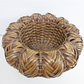 Handwoven Bamboo Ikebana Philippine Basket 18" Diameter x 11" High Footed Vtg