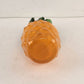 Art Glass Orange Pineapple Green Stem Hand Crafted Decorative Vegetable 6" T