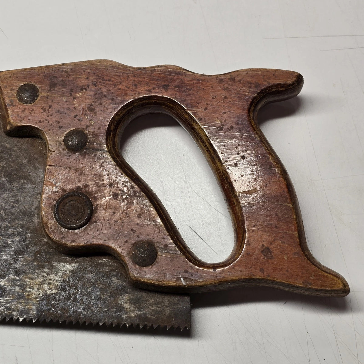 Warranted Superior 26" Crosscut Hand Saw Eagle Medallion Wood Handle Vintage