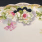 Limoges France Floral Plate Gold Trim Scalloped Handles 9.75 Inch Porcelain Serving Dish Antique