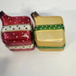 Czech Glass Christmas Present Ornaments Lot 5 Hand Painted Gift Box 1.5" Vintage