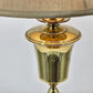 Brass Table Lamp 25" Fabric Shade Finial Electric 1980s Early American MCM