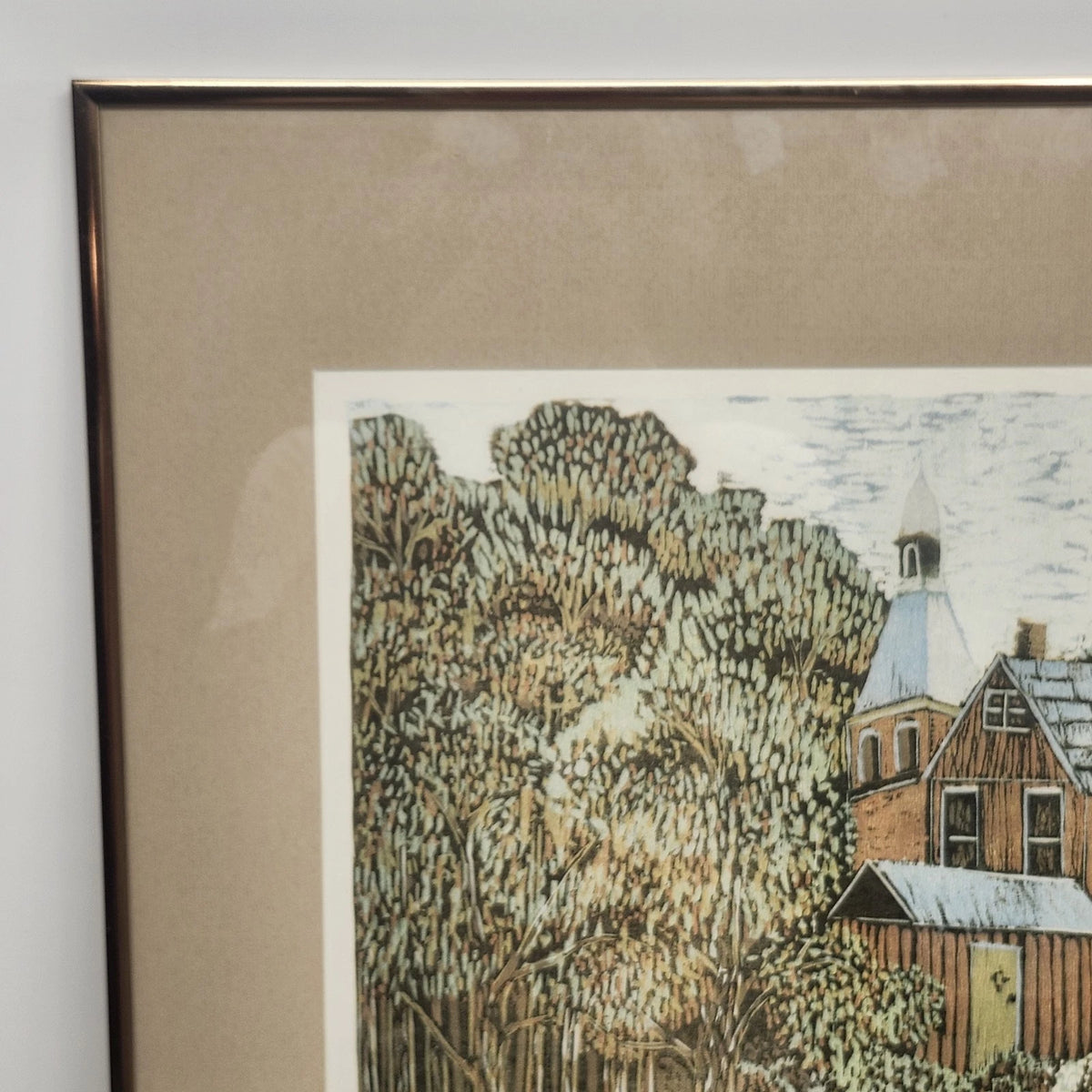 Elaine Wallace Castle House Framed Print Pastoral 27.5" Artist Proof Signed