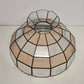 Tiffany Style Swag Lamp Shade Stained Slag Glass Multifaceted Leaded 15.5" Vtg