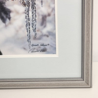 Russell Cobane Nature's Jewel Cardinal in Snow Art Print Framed 20" x 24" Signed