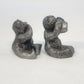 Pewter Bear Figurine Lot 2 Honey Pot See No Evil Miniature 1.5" Textured Fur Vtg