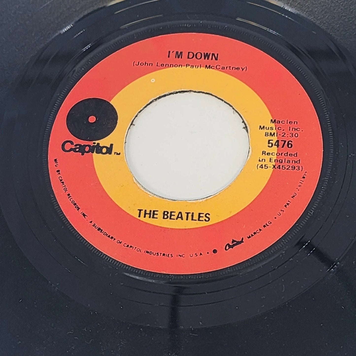 The Beatles Help I'm Down 45RPM 1969 Capitol Vinyl