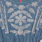 Luv 2 Luv Blue Embroidered Kurti Dress Womens Large Boho