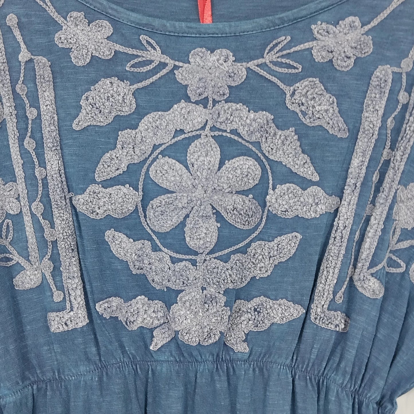 Luv 2 Luv Blue Embroidered Kurti Dress Womens Large Boho