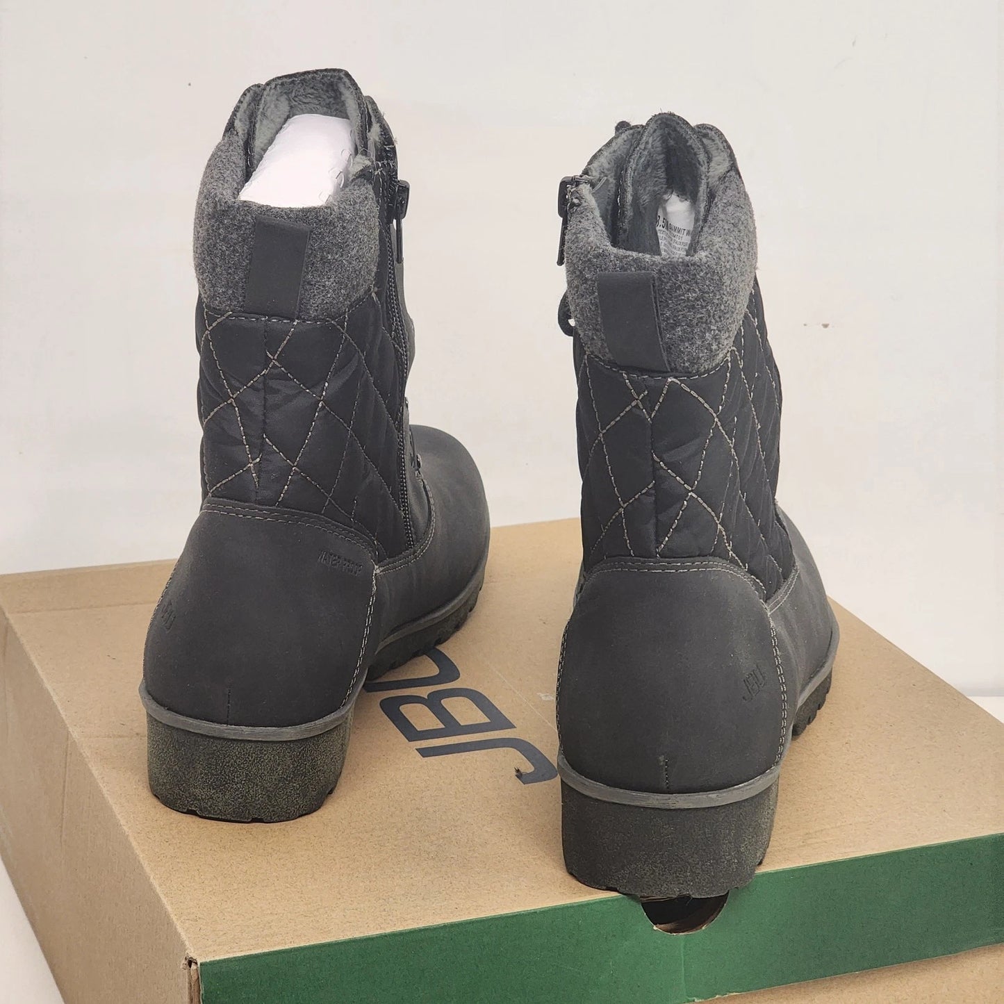 JBU by Jambu Summit Boots 8" High Black Quilted Zip Water Repellent Women’s 8.5
