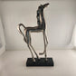 Dutchman Aluminum Stallion Figurine Silver Body Black Wooden Base 1st Pose 17" H