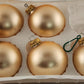 5 Piece Christmas Ornament Glass Krebs Gold Chiffon Crimson Boxed 2.5" Vintage