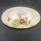 Hand Painted Floral Porcelain Covered Serving Bowl 6.5" Double Handle Japan