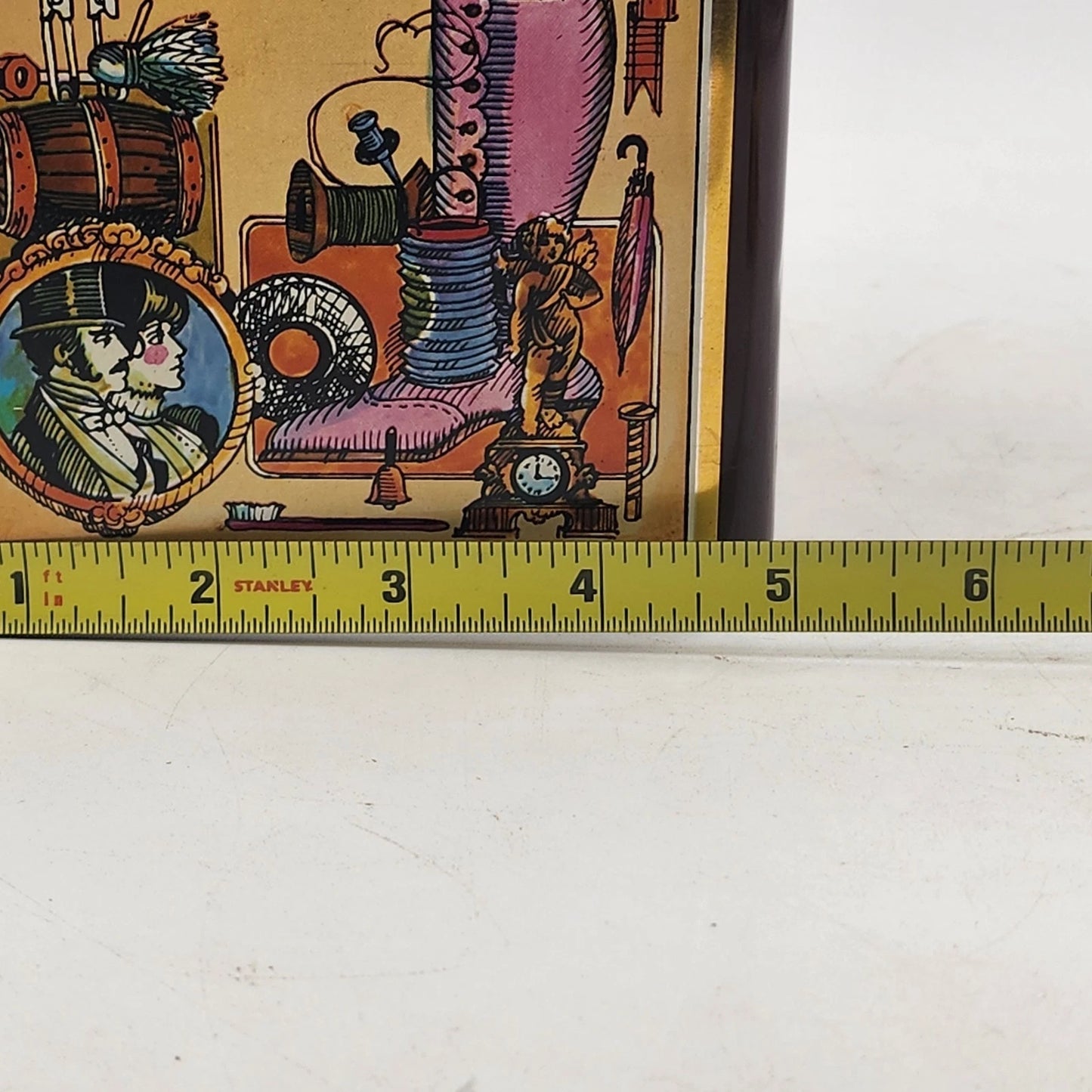 Collectible Tin Junk Box Hinged Lid Any Purpose 6.25" England by Case 1982 Vtg