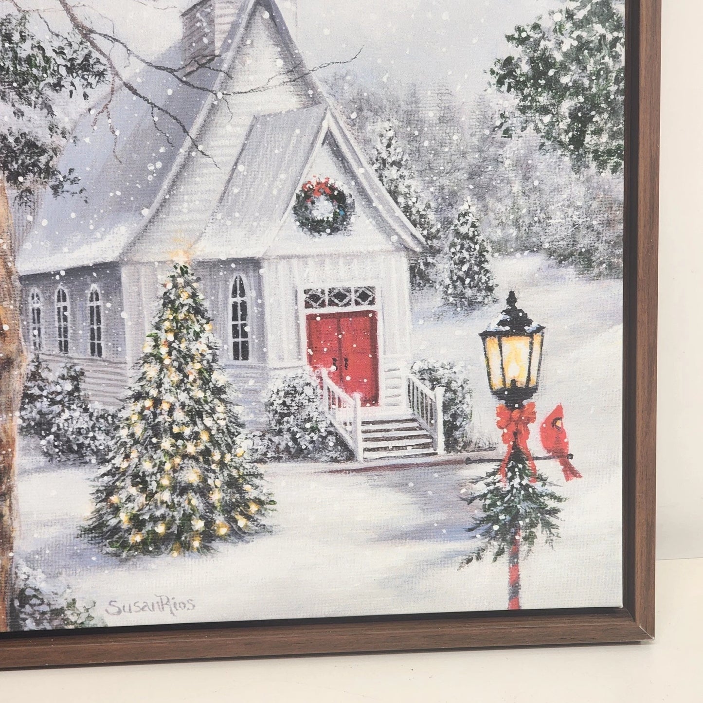 Kirklands Lighted Church Canvas Print Susan Rios Winter Scene