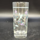 Pfaltzgraff April Floral Highball Tumbler 6.25" Clear Glass Pastel Flowers Vtg